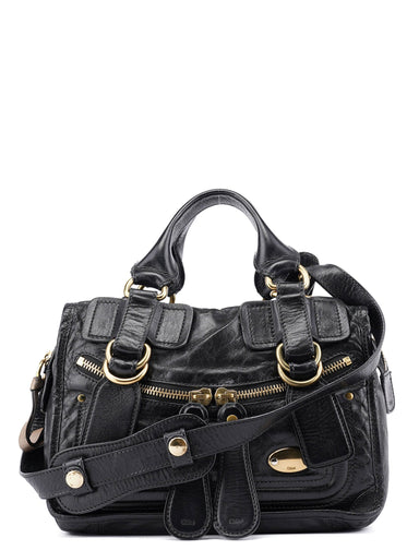 Chloe Black Leather Bay 2-Way Tote Bag