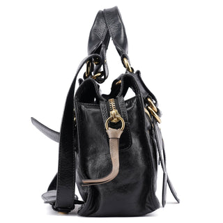 Chloe Black Leather Bay 2-Way Tote Bag