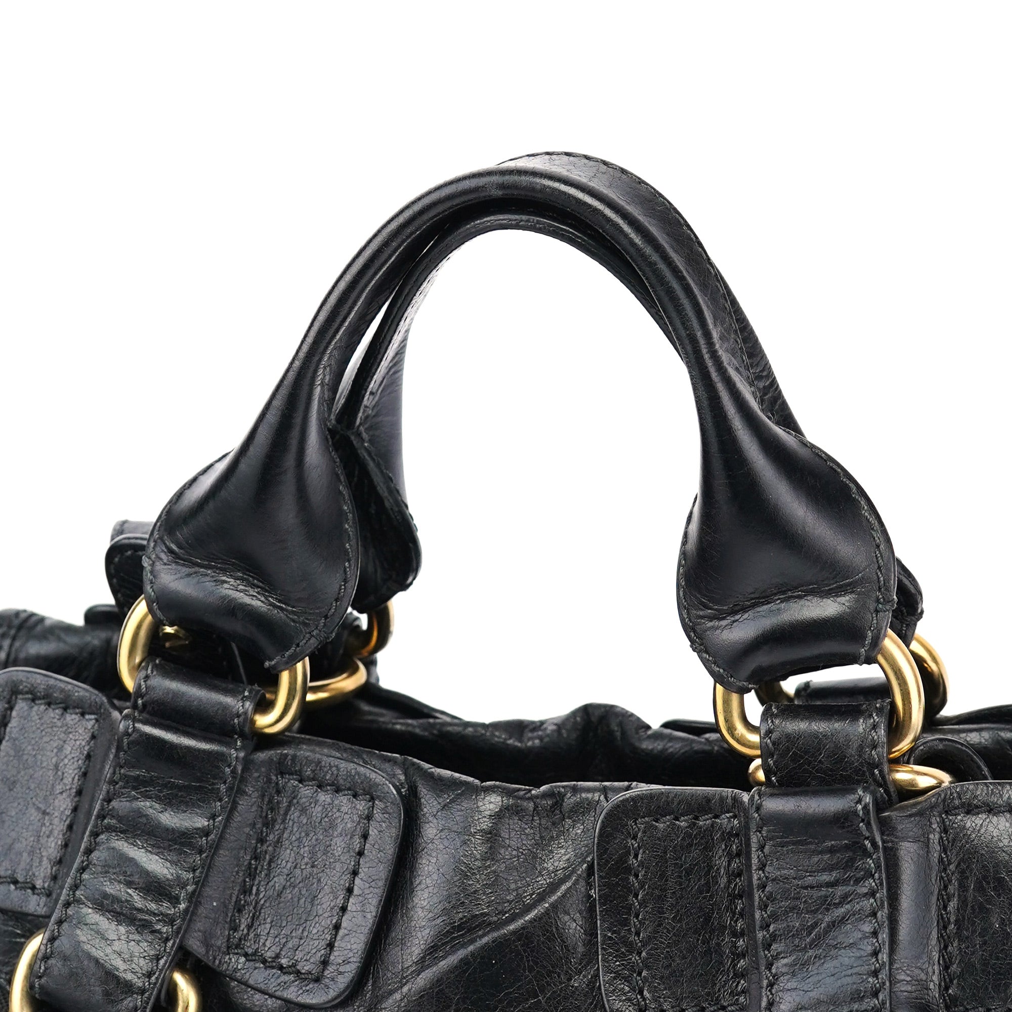 Chloé Sac deux portés Bay en cuir noir