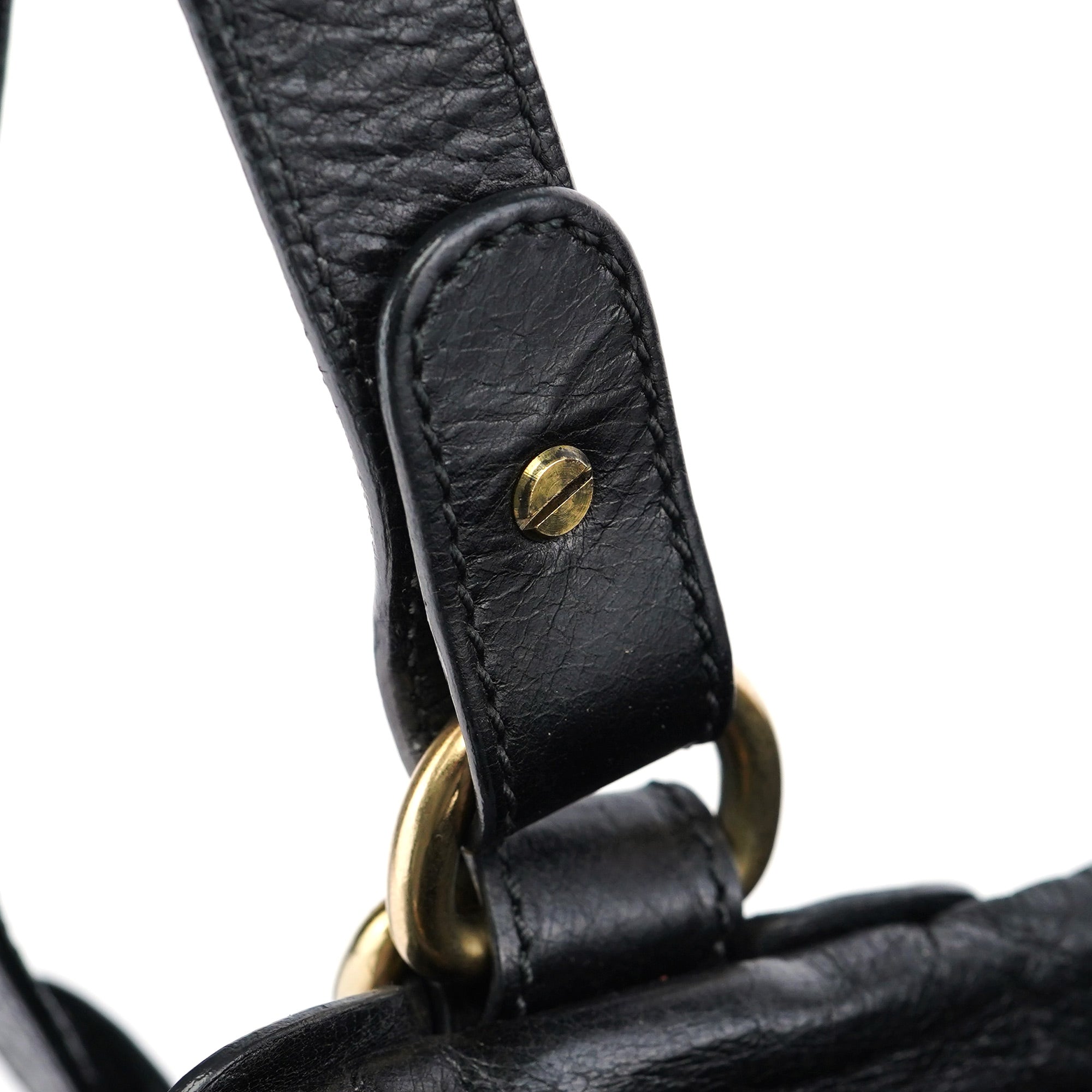 Chloé Sac deux portés Bay en cuir noir