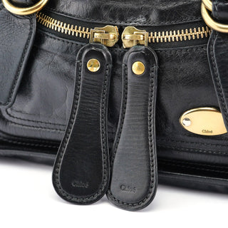 Chloe Black Leather Bay 2-Way Tote Bag