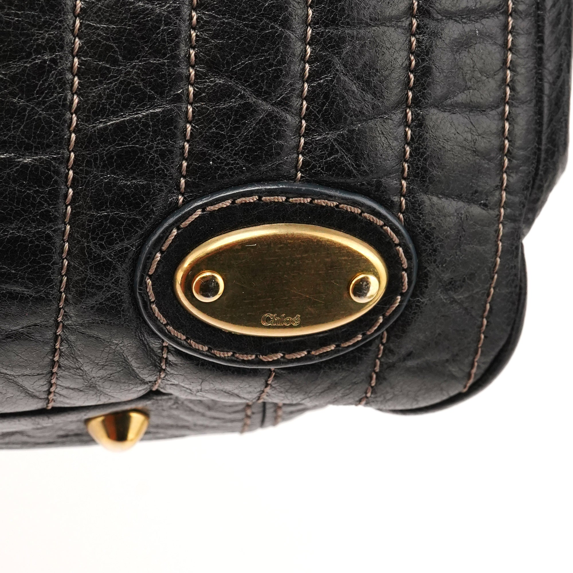 Chloé Black Leather Bay Handbag