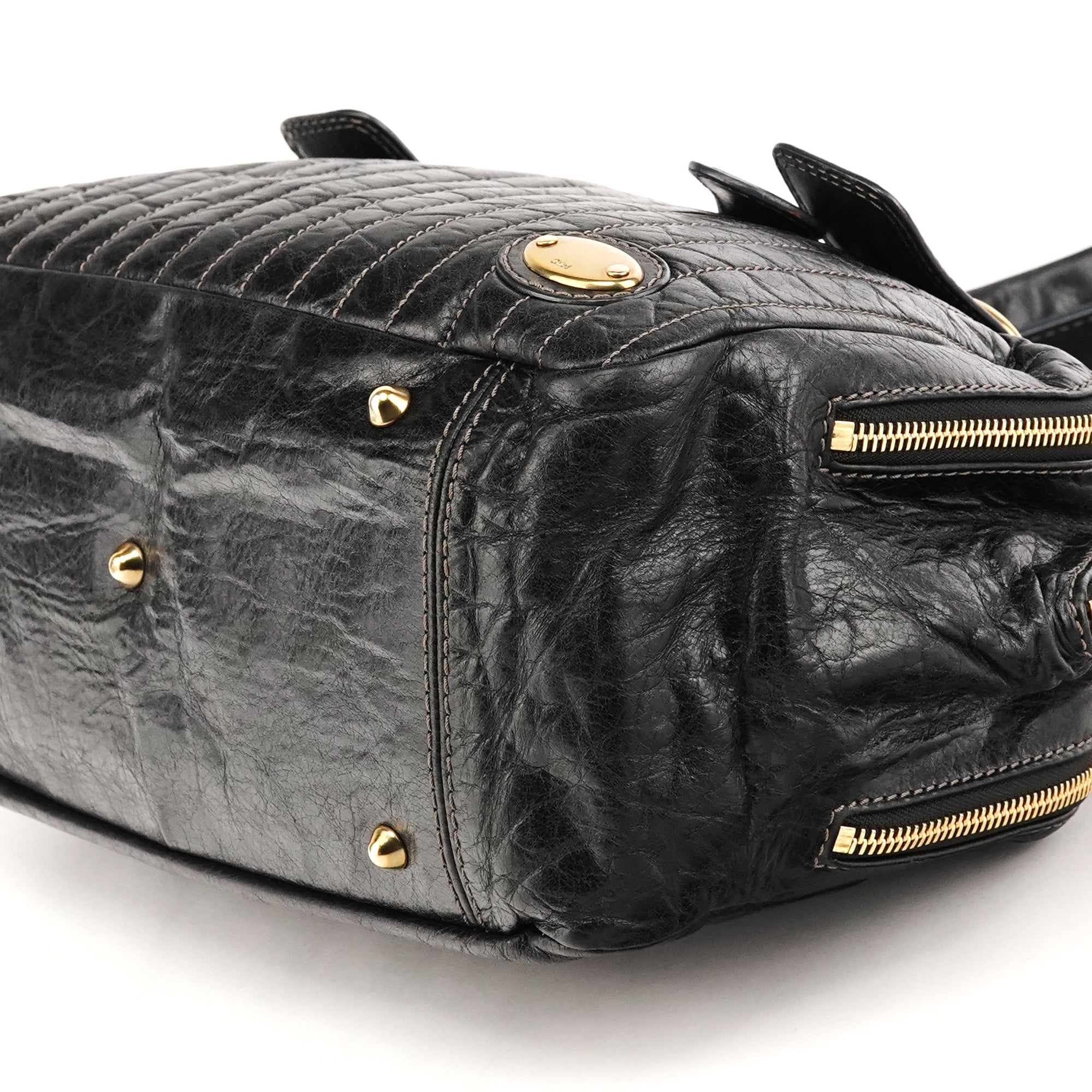 Chloé Black Leather Bay Handbag
