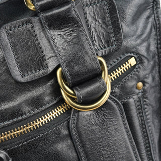 Chloe Black Leather Bay Tote Bag