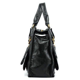 Chloe Black Leather Bay Tote Bag