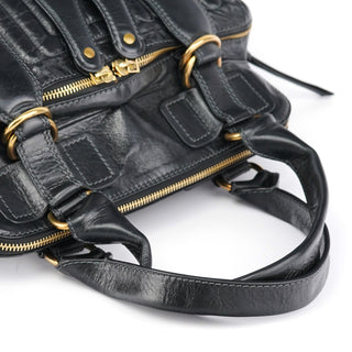 Chloe Black Leather Bay Tote Bag
