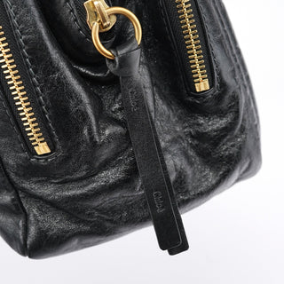 Chloe Black Leather Bay Tote Bag