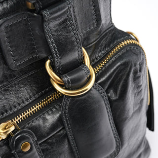 Chloe Black Leather Bay Tote Bag