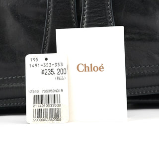 Chloe Black Leather Bay Tote Bag