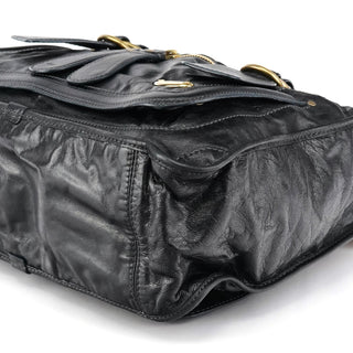 Chloe Black Leather Bay Tote Bag