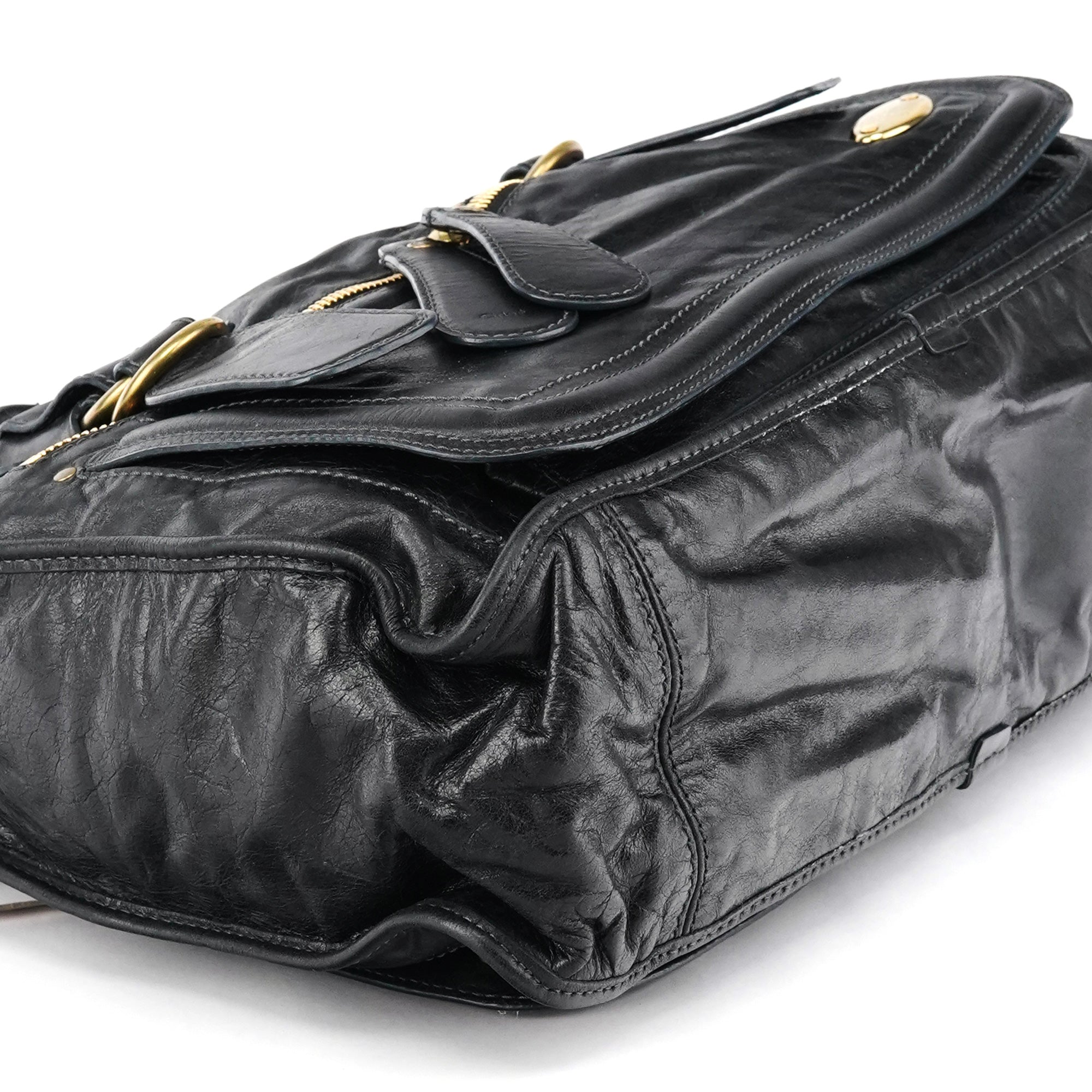 Chloe Black Leather Bay Tote Bag