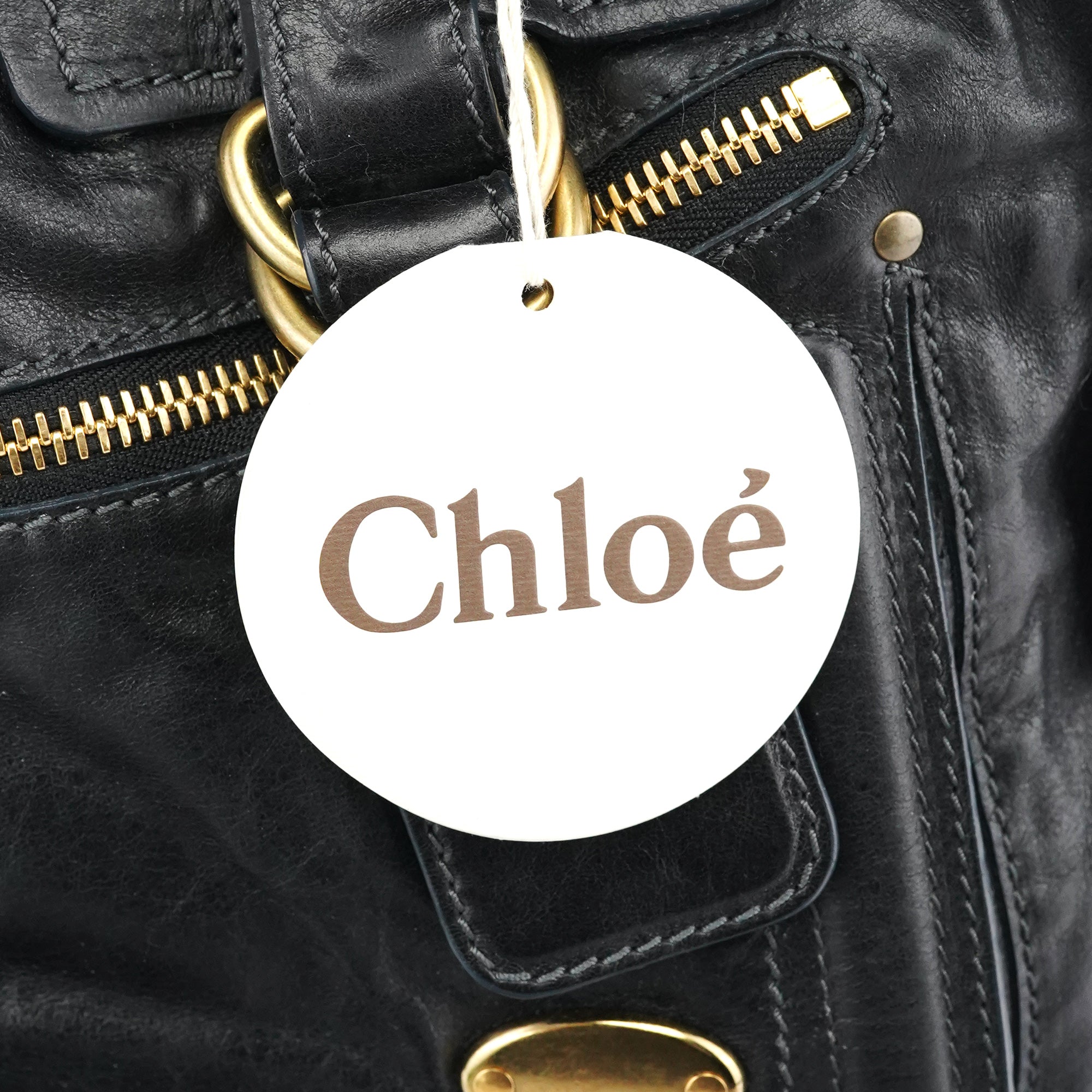 Chloe Black Leather Bay Tote Bag