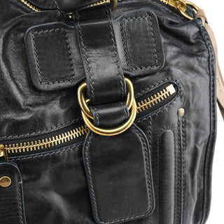 Chloe Black Leather Bay Tote Bag