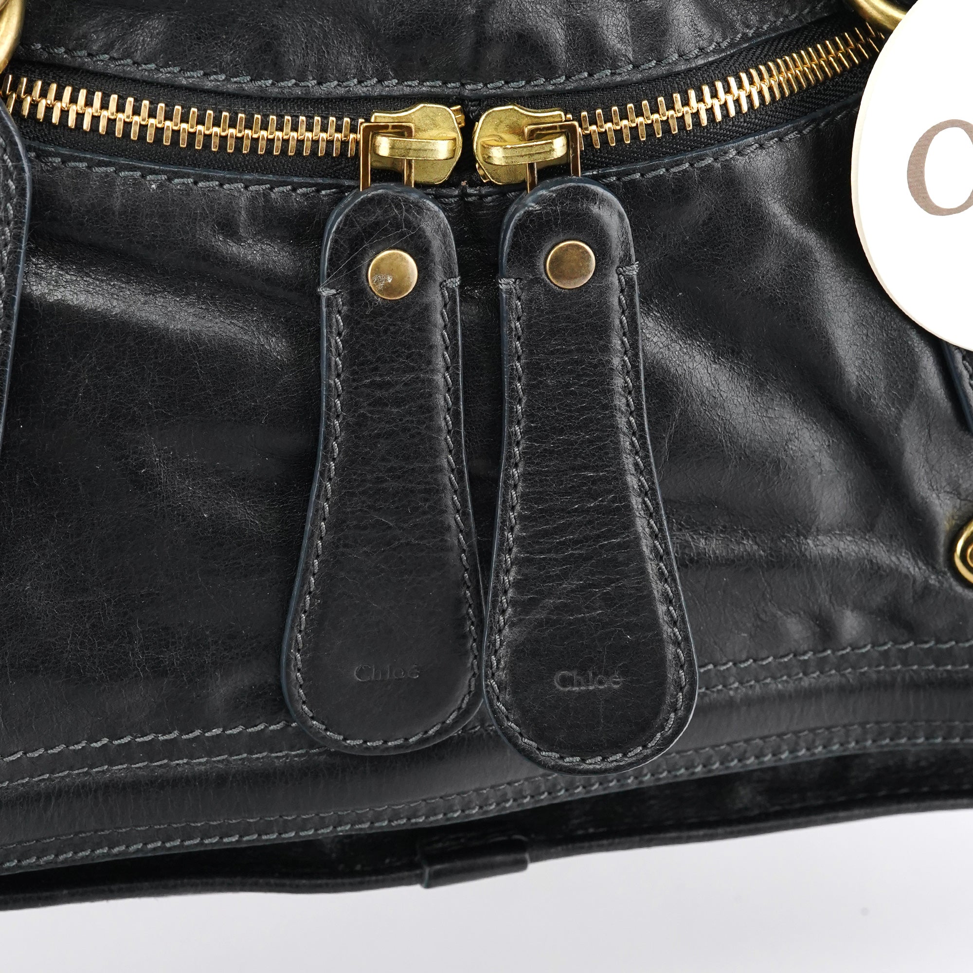 Chloe Black Leather Bay Tote Bag