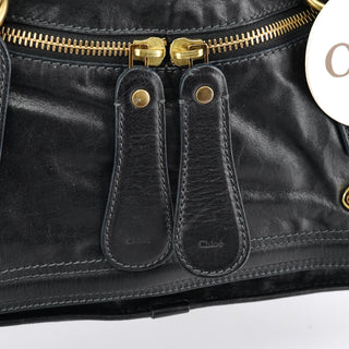 Chloe Black Leather Bay Tote Bag