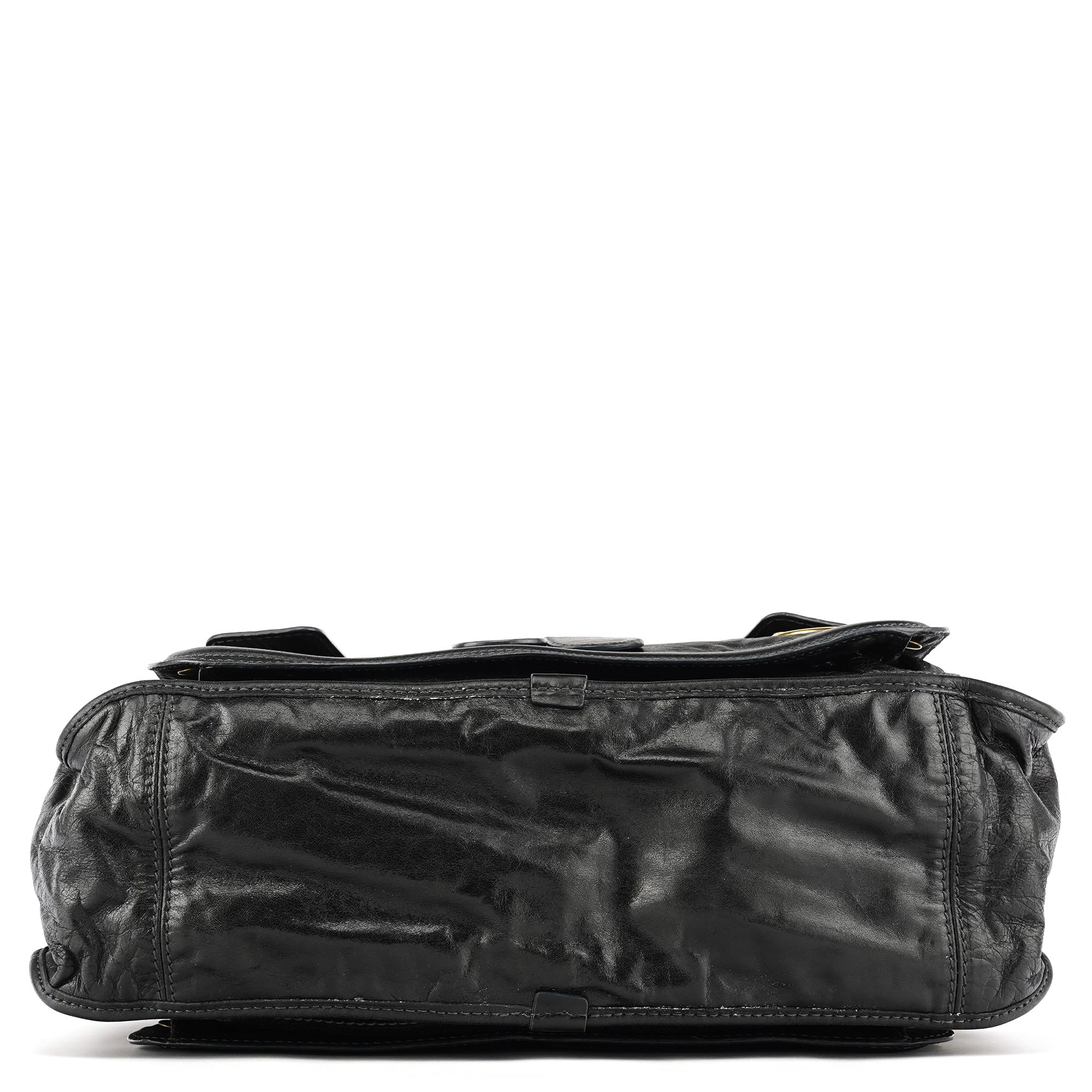 Chloe Black Leather Bay Tote Bag