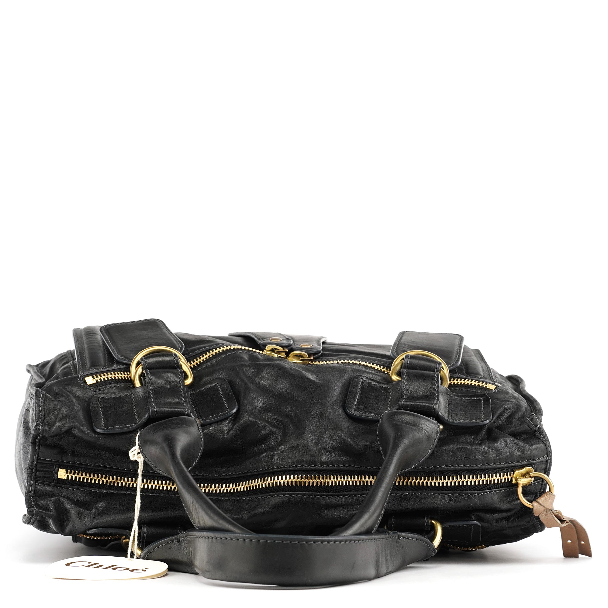 Chloe Black Leather Bay Tote Bag