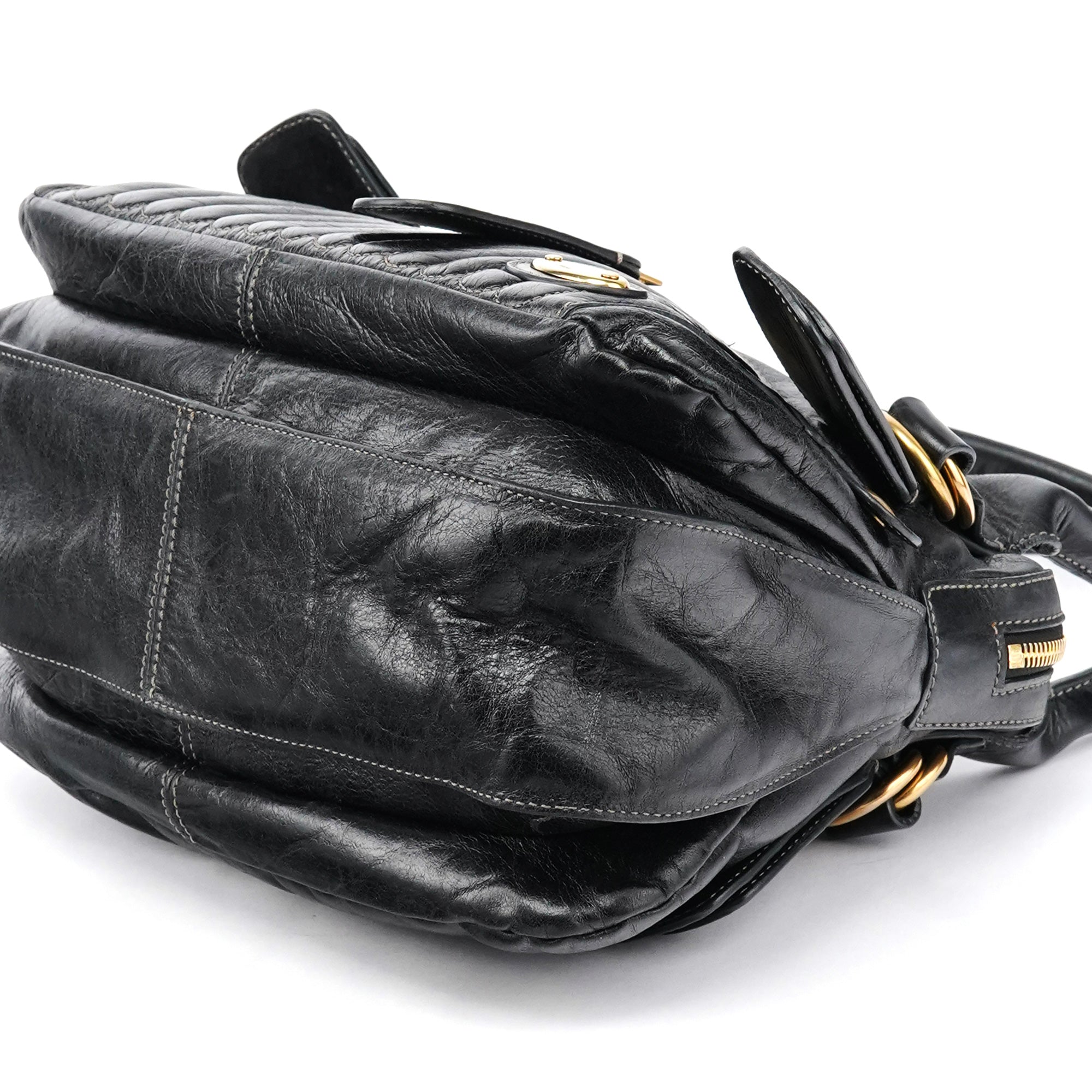 Chloe Black Leather Bay Tote Bag
