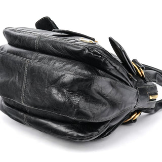 Chloe Black Leather Bay Tote Bag