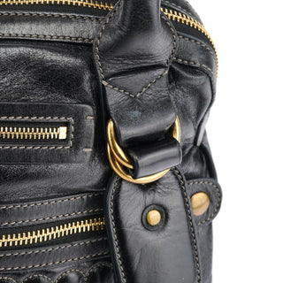 Chloe Black Leather Bay Tote Bag