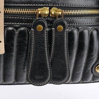 Chloe Black Leather Bay Tote Bag