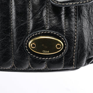 Chloe Black Leather Bay Tote Bag