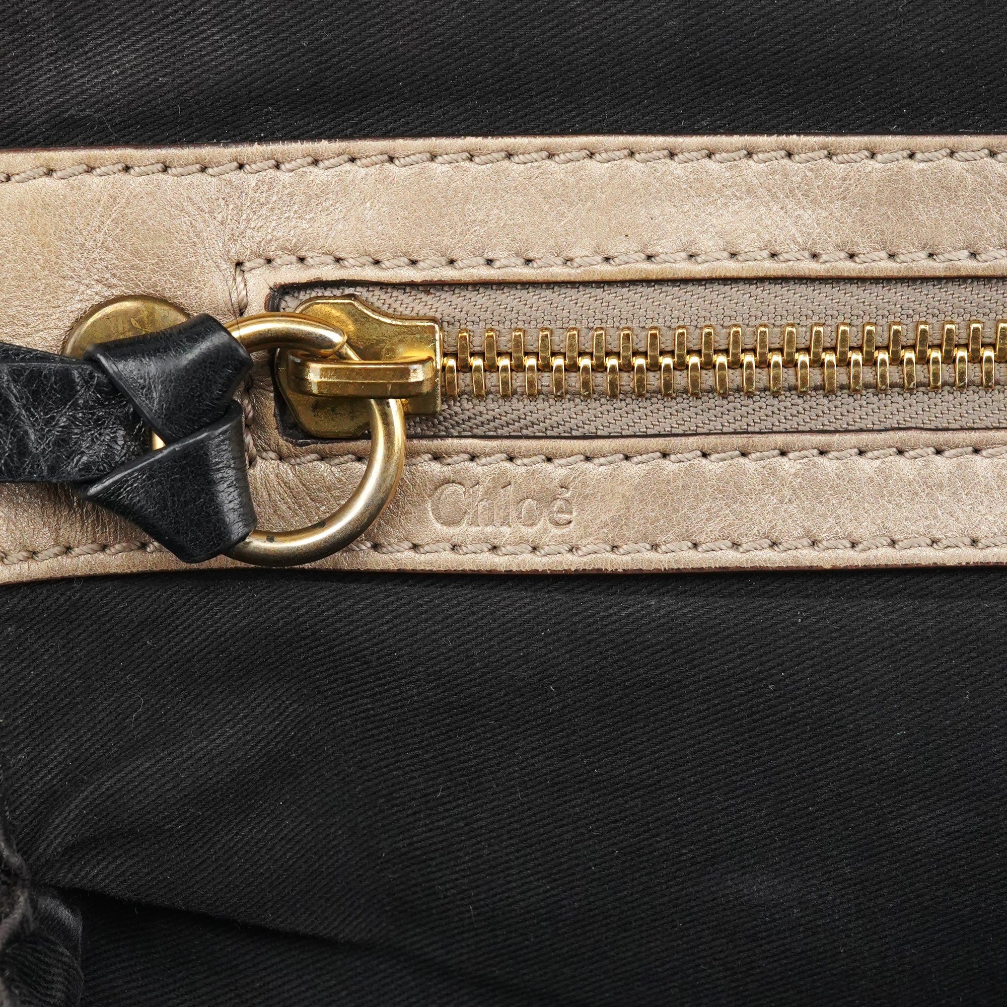 Chloe Black Leather Bay Tote Bag