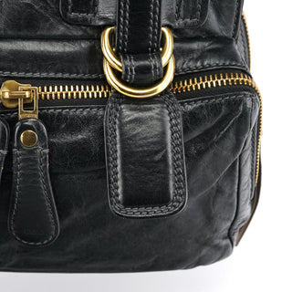Chloe Black Leather Bay Tote Bag