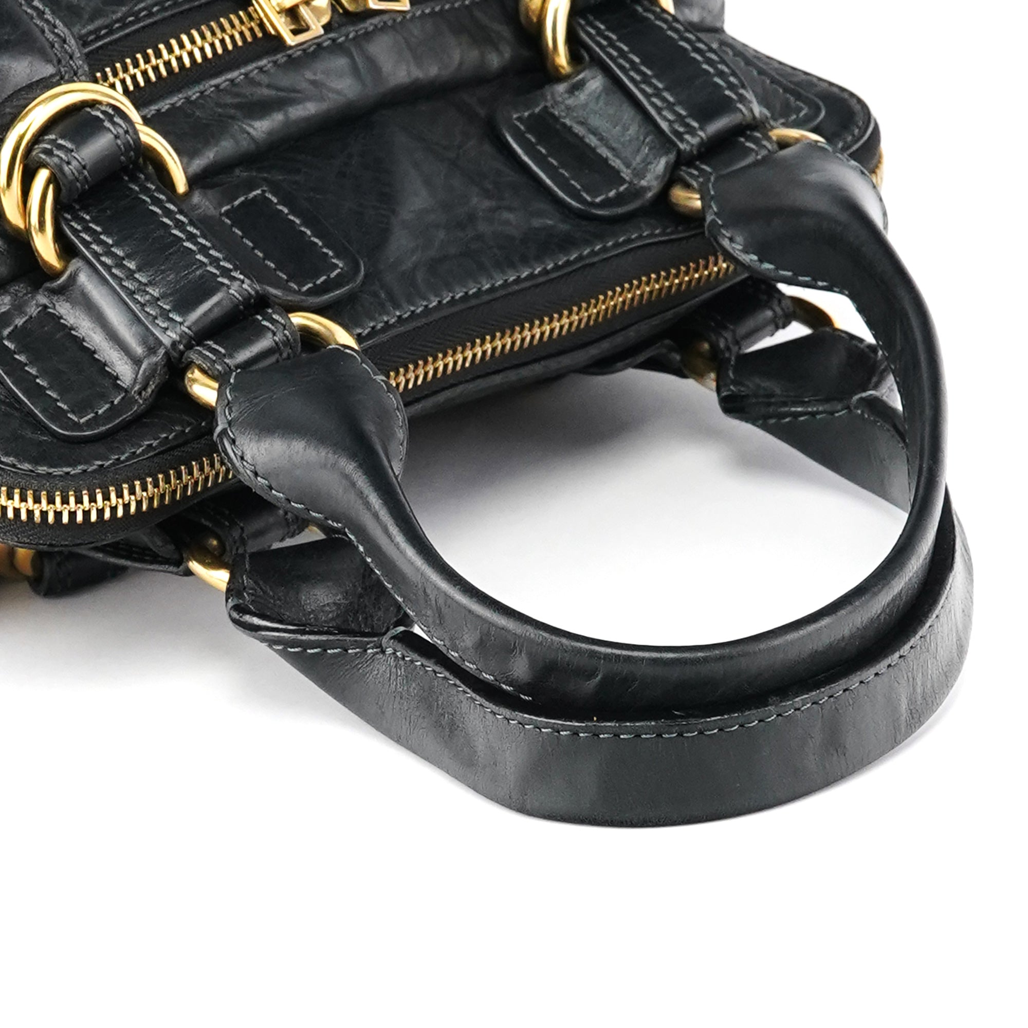 Chloe Black Leather Bay Tote Bag