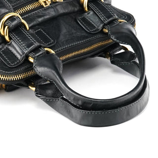 Chloe Black Leather Bay Tote Bag