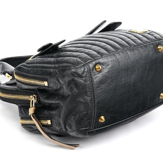 Chloe Black Leather Bay Tote Bag