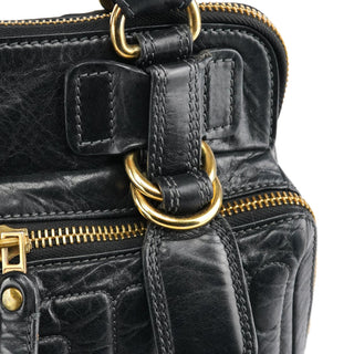 Chloe Black Leather Bay Tote Bag