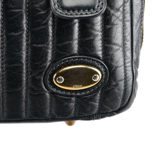 Chloe Black Leather Bay Tote Bag