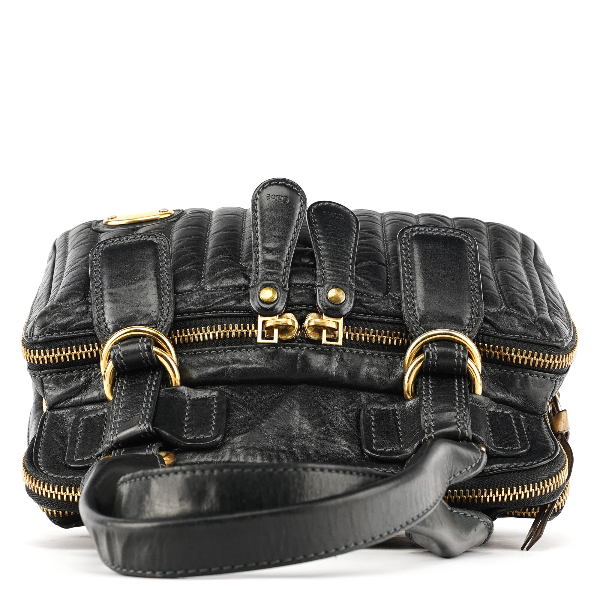 Chloe Black Leather Bay Tote Bag