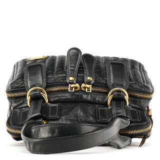 Chloe Black Leather Bay Tote Bag