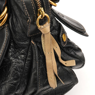 Chloé Black Leather Bay Tote Bag
