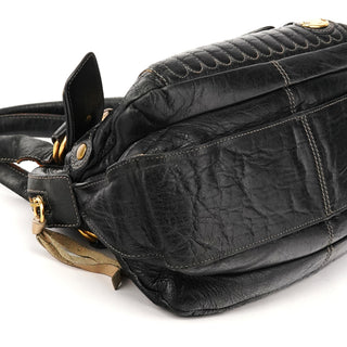 Chloé Black Leather Bay Tote Bag