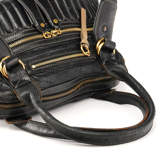 Chloé Black Leather Bay Tote Bag