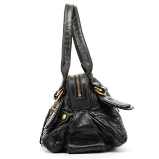 Chloé Black Leather Bay Tote Bag