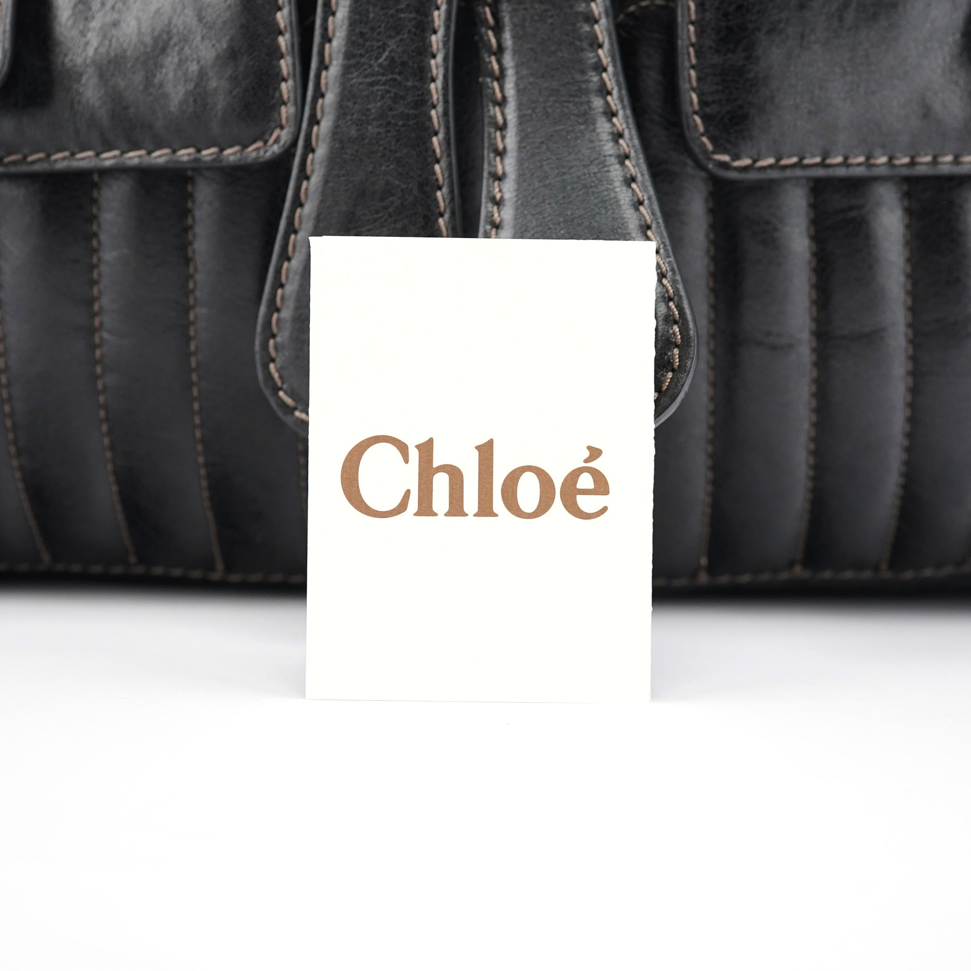 Chloe Black Leather Bay Travel Weekender Bag