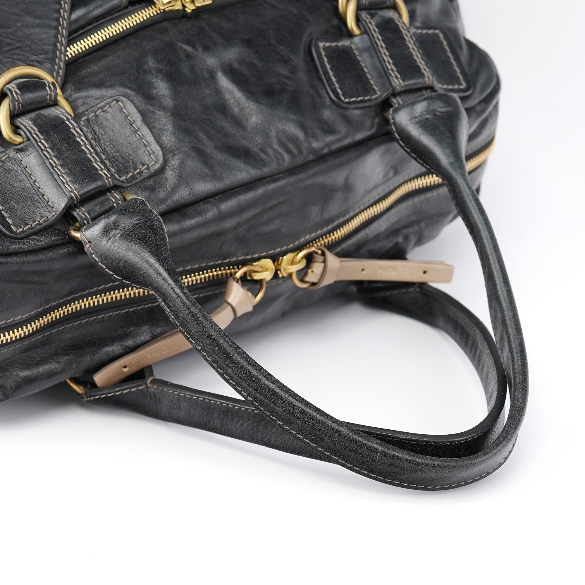 Chloe Black Leather Bay Travel Weekender Bag