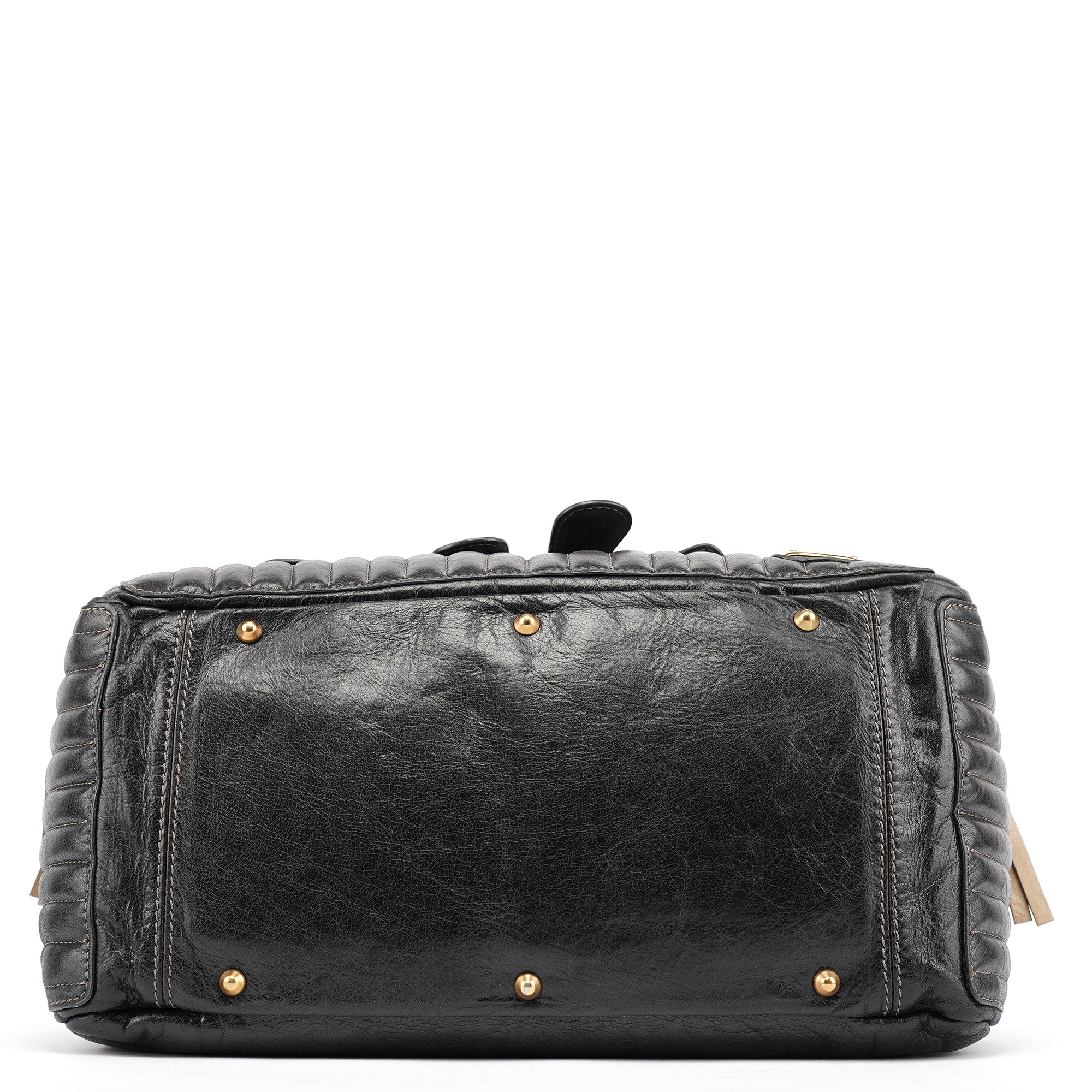 Chloe Black Leather Bay Travel Weekender Bag
