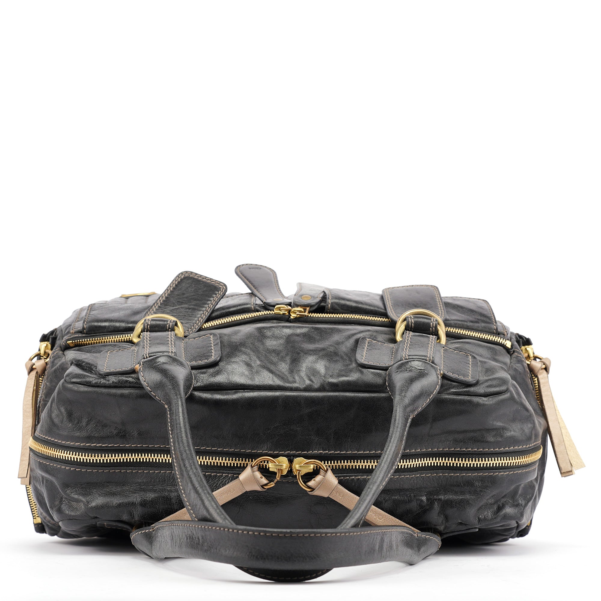Chloe Black Leather Bay Travel Weekender Bag