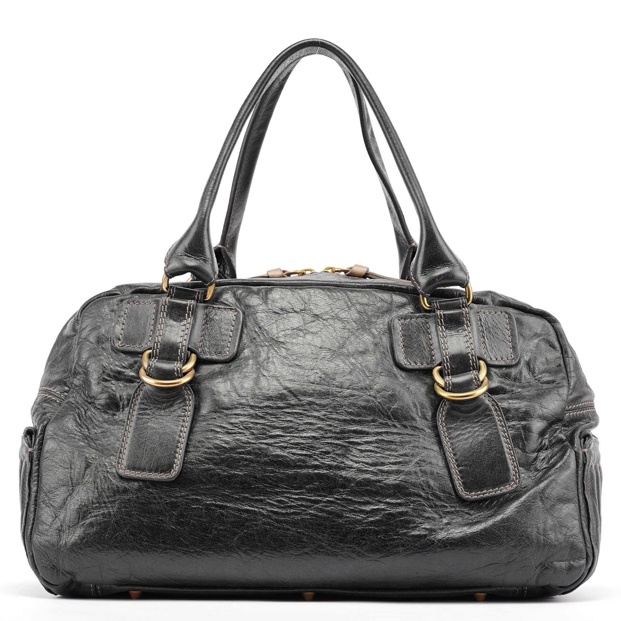 Chloe Black Leather Bay Travel Weekender Bag