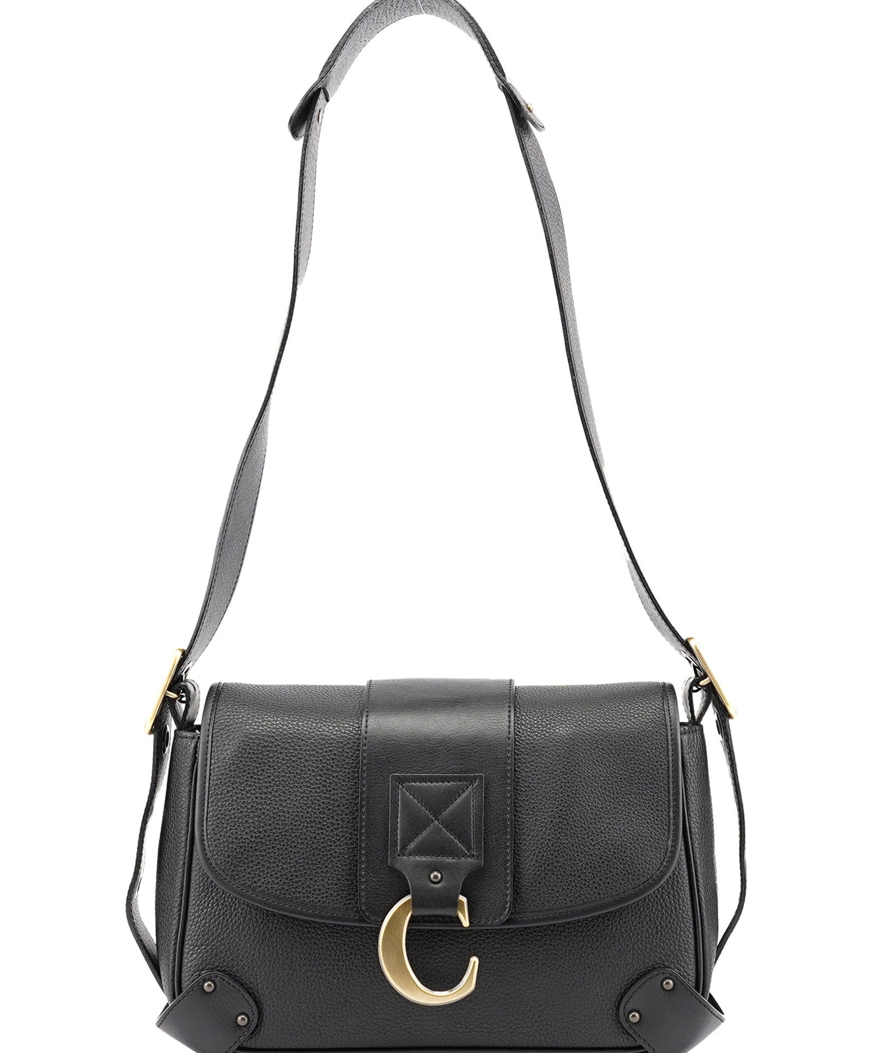 Chloé Black Leather C Crossbody Bag