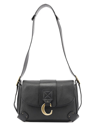 Chloé Black Leather C Crossbody Bag