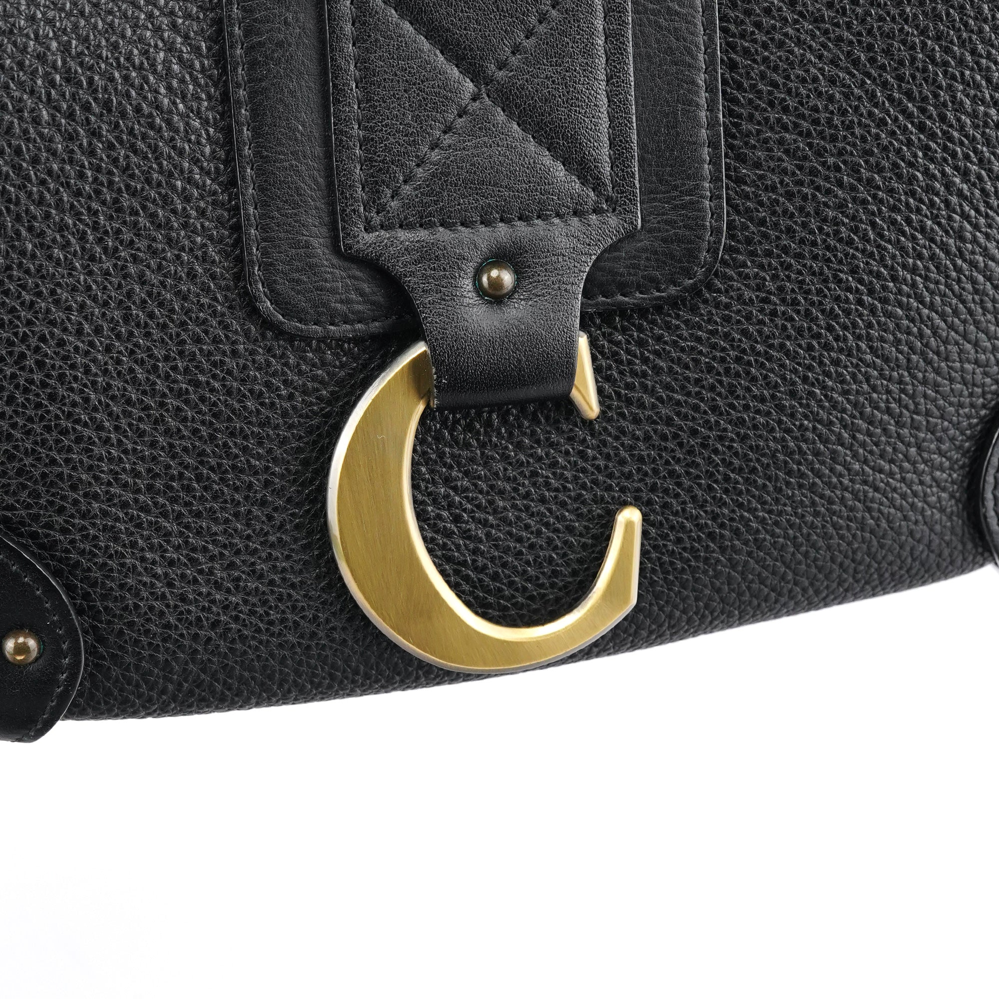Chloé Sac porté épaule logo C en cuir noir