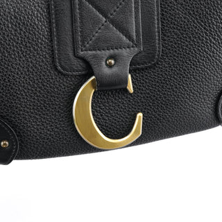 Chloe Black Leather C Logo Shoulder Bag
