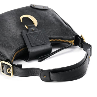 Chloe Black Leather C Logo Shoulder Bag