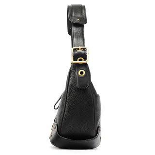 Chloe Black Leather C Logo Shoulder Bag